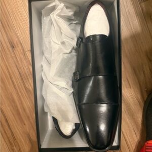 Men's Black Double Monk Strap Shoes